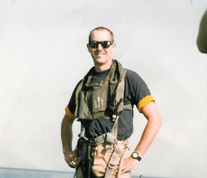 Wright on board the U.S.S. Dallas SSN-700 in 1990. 